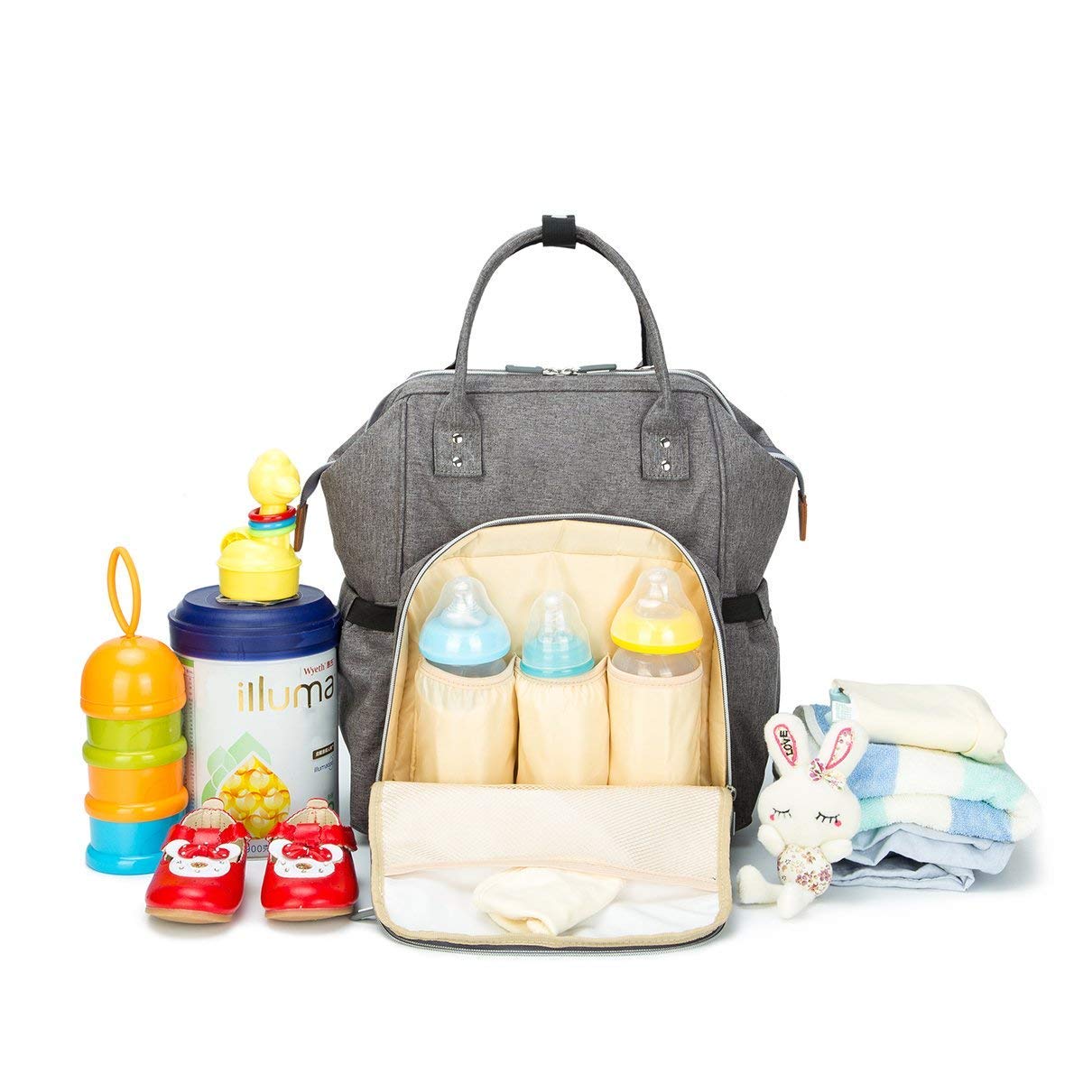 Balakaka 4 En 1 Sac à Langer Pour Bébé 6 Poches, Imperméable Sac à Dos