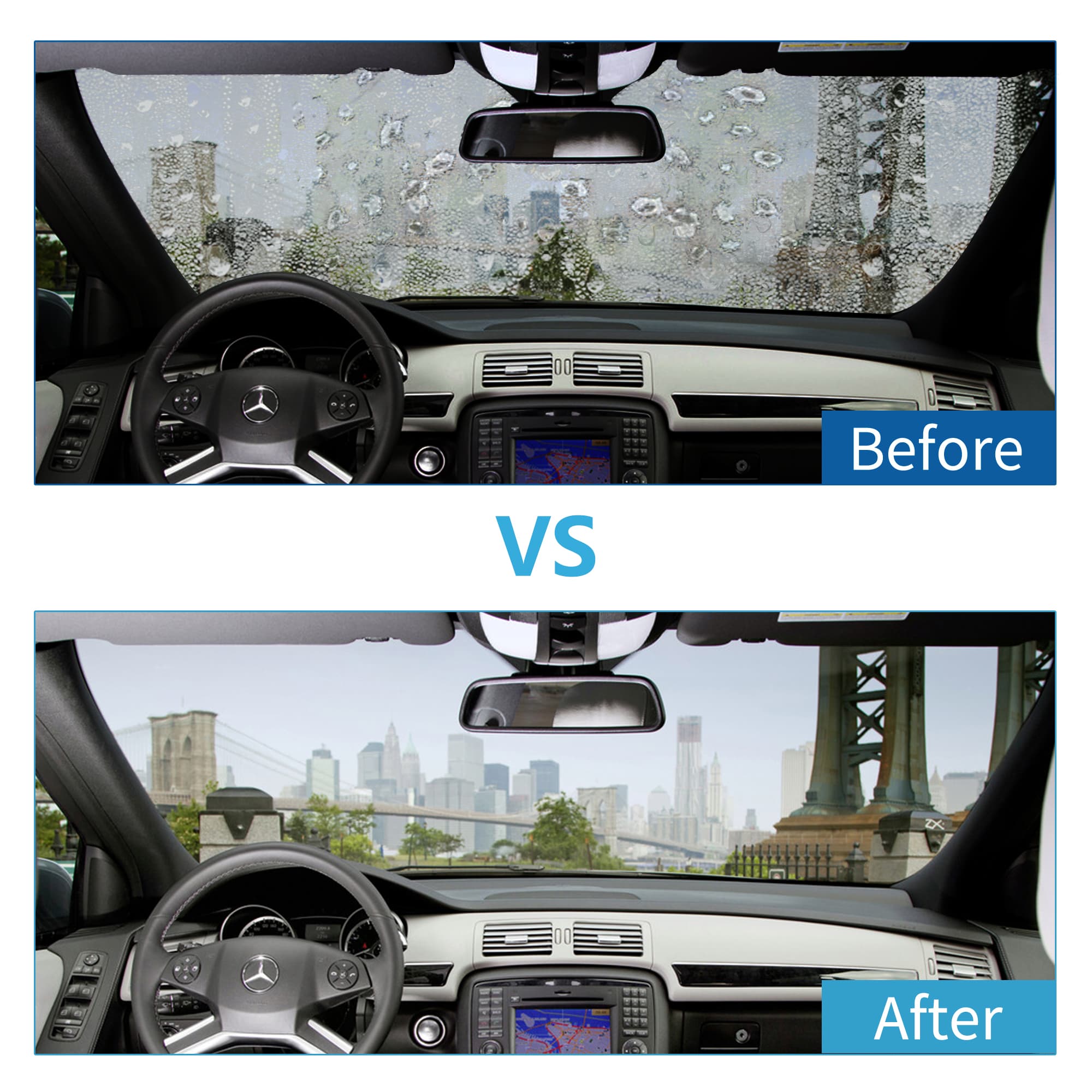 3 Nettoyant pare brise propre Nettoyant pare brise resultat très propre