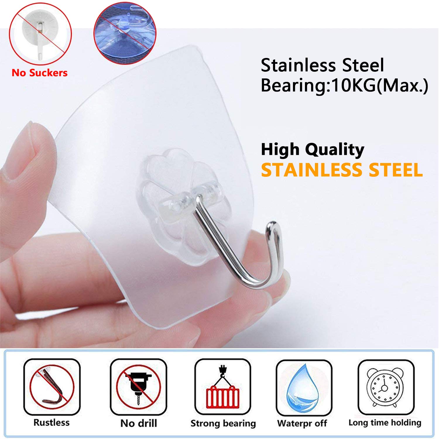 4 Crochet inox pour salle de bain Crochet en inox pour la salle de bain