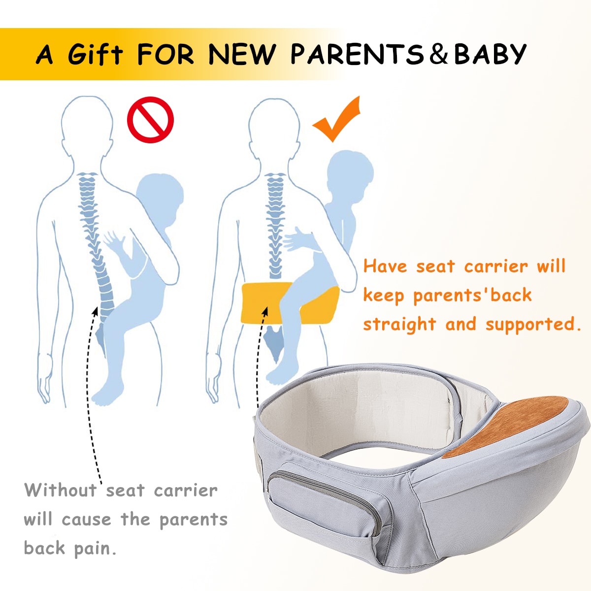 siege hanche bébé couleur gris