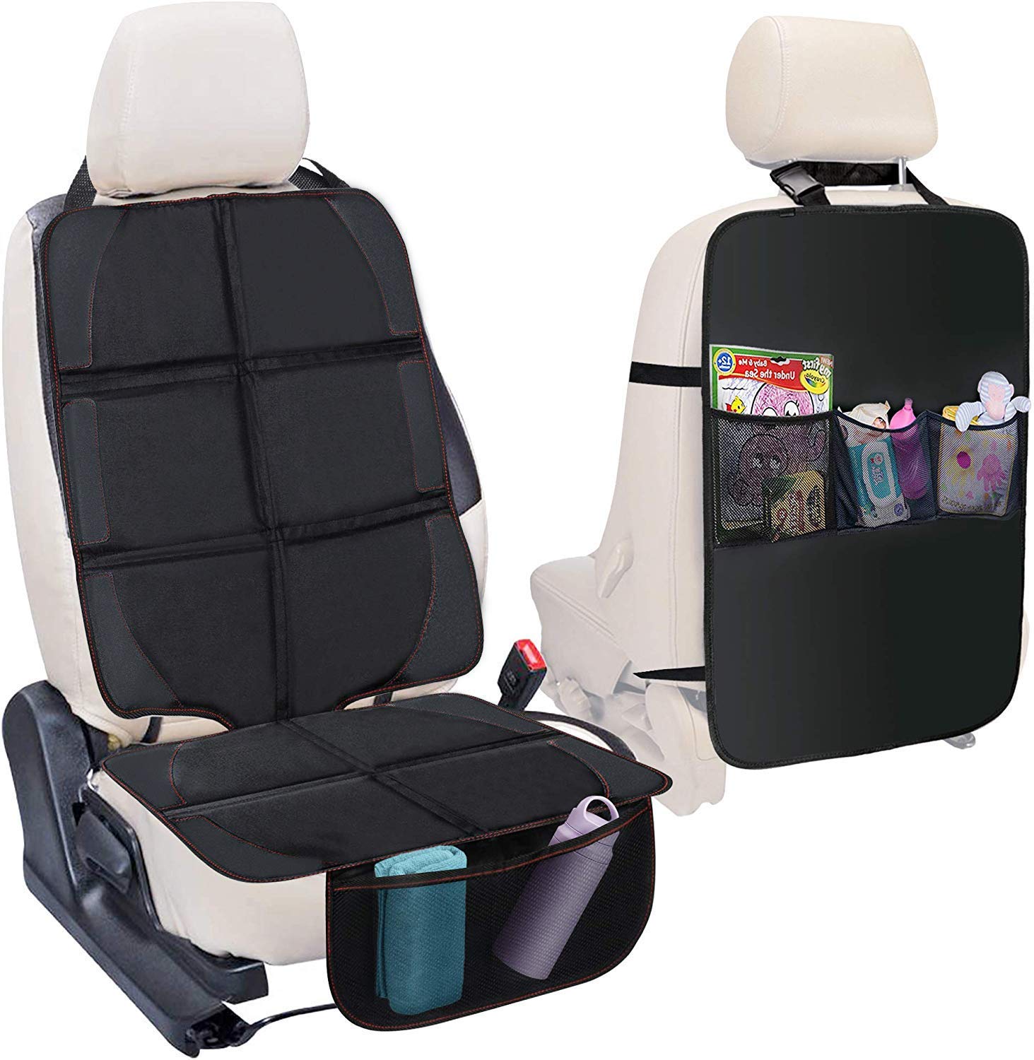Protections Dossier Siège Voiture Enfant 2 Pièces - Universel 60x45 Cm, Anti-Salissures, Lavable - Pour Sièges Auto