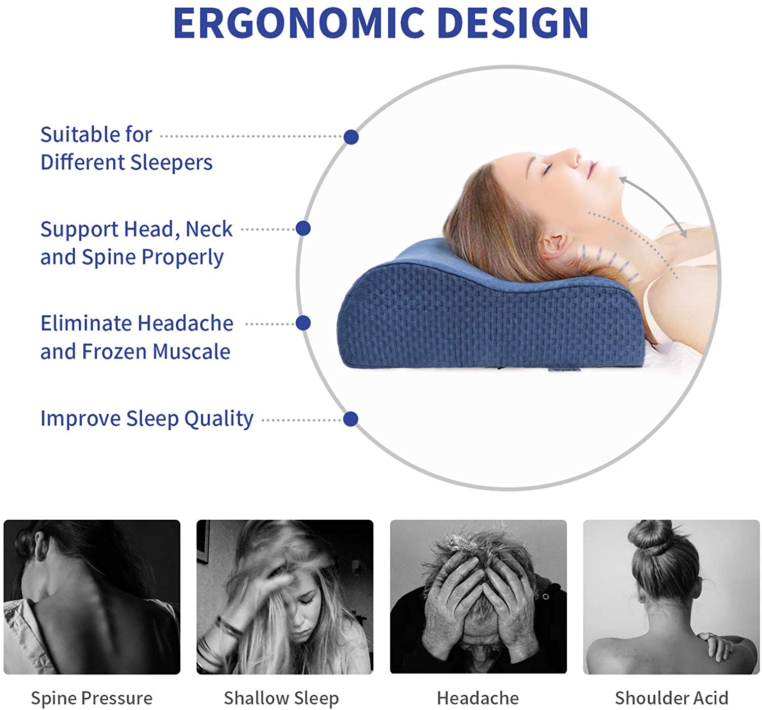 Taie amovible oreiller mémoire de forme