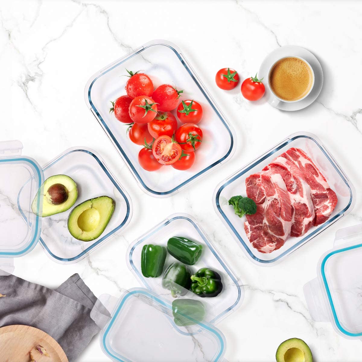 Recipient en verre pour conservation alimentaire